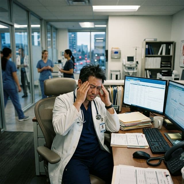 Clinician reviewing patient records